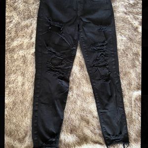 Distressed black American Eagle jeggings